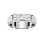 Max 1 ctw Princess LGD 6.80mm Half Bezel Mens Wedding Band