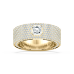 Jonah 3 ⅓ ctw Asscher and Round LGD 8.45mm Bezel Mens Wedding Band - 14K Yellow Gold