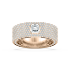 Jonah 3 ⅓ ctw Asscher and Round LGD 8.45mm Bezel Mens Wedding Band - 14K Rose Gold
