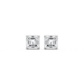Asscher LGD Four Prong Stud Earrings - 14K White Gold / ½ ctw