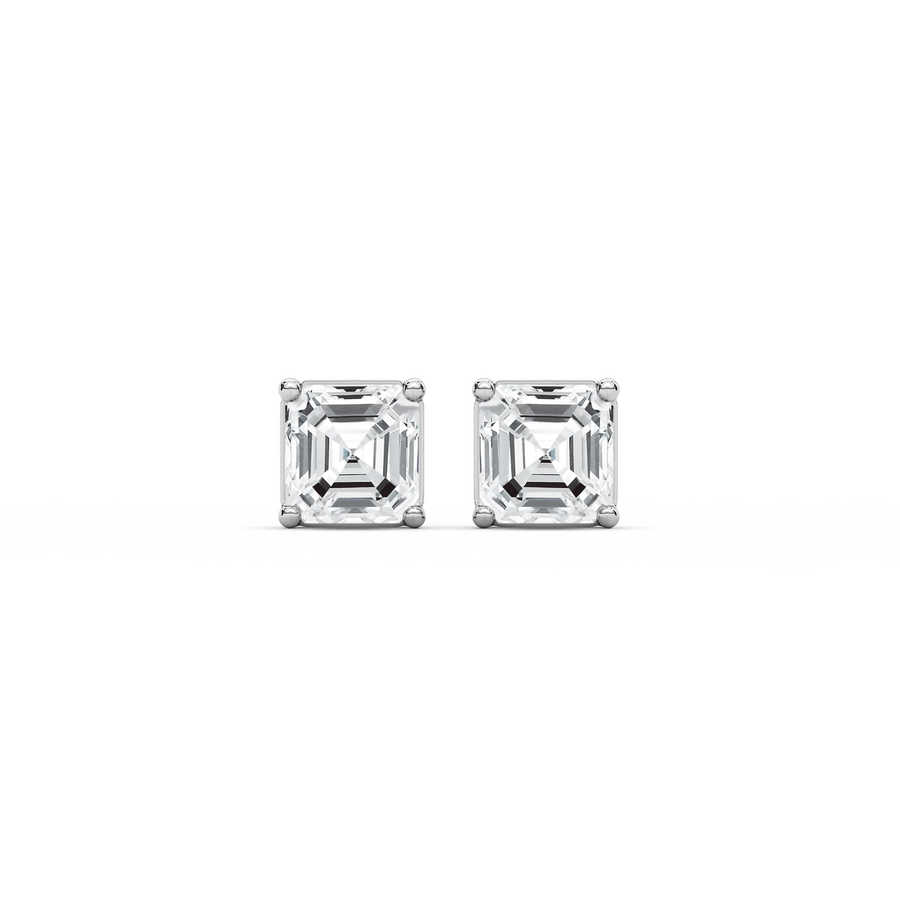 Asscher LGD Four Prong Stud Earrings