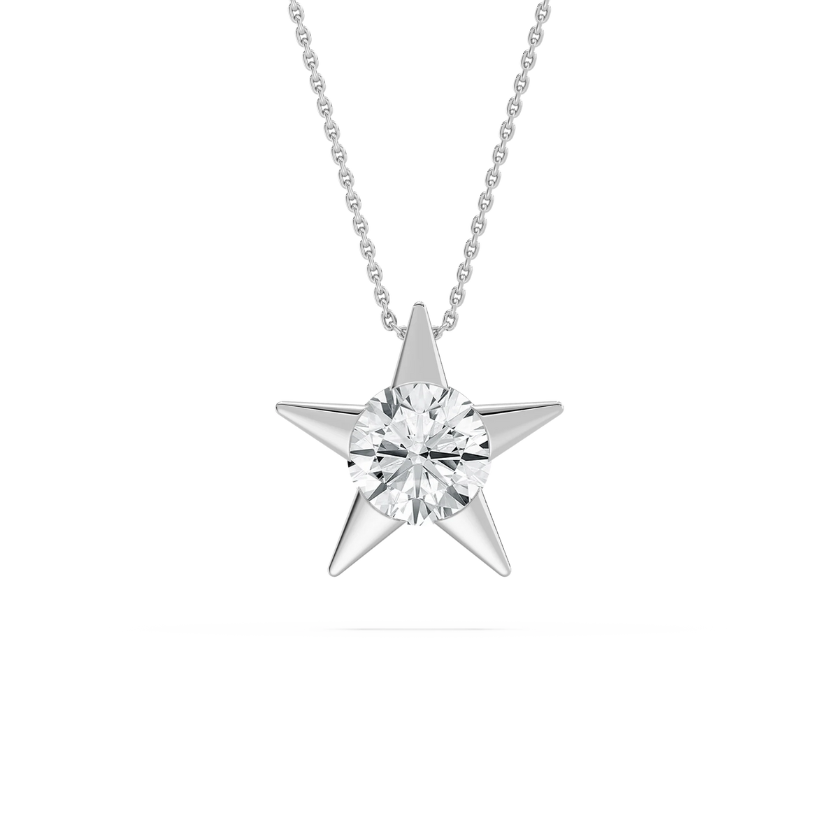 2 ctw Round LGD Star Solitaire Pendant - 18 Inches