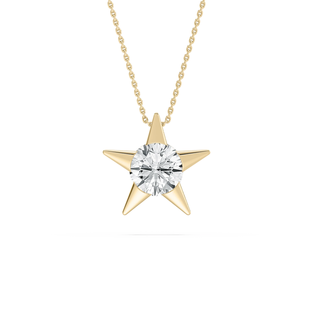 2 ctw Round LGD Star Solitaire Pendant - 18 Inches