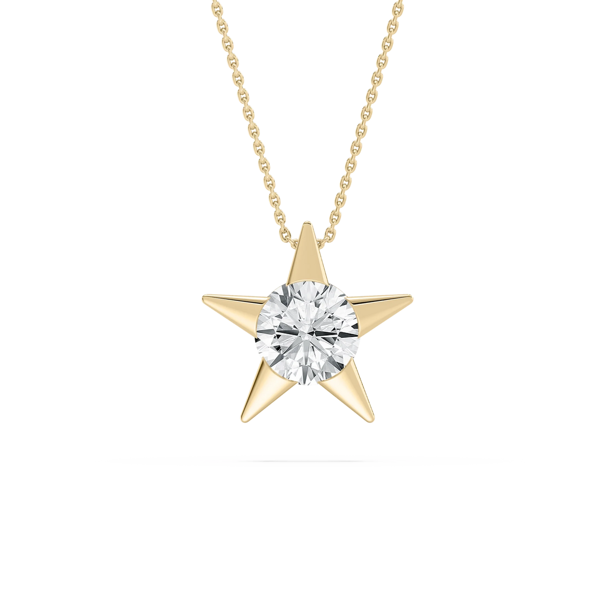 2 ctw Round LGD Star Solitaire Pendant - 18 Inches