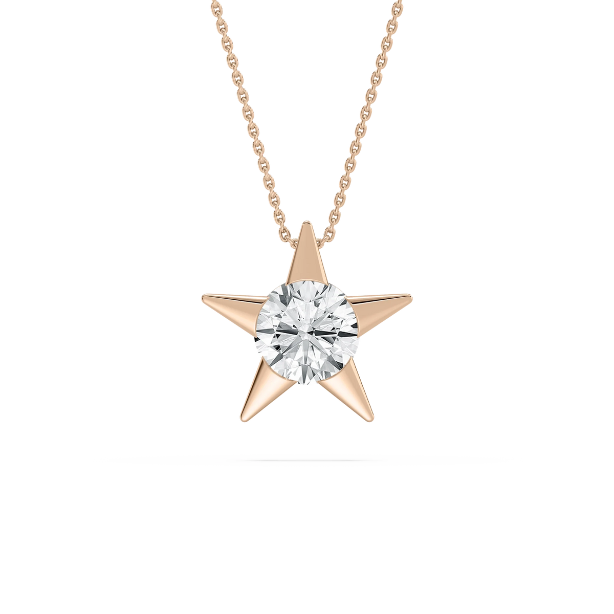 2 ctw Round LGD Star Solitaire Pendant - 18 Inches
