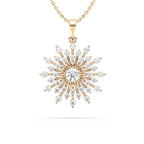 1 5/8 ctw Round LGD Vintage Snowflake Pendant  - 18 Inches