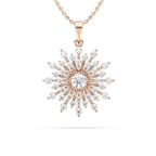 1 5/8 ctw Round LGD Vintage Snowflake Pendant  - 18 Inches
