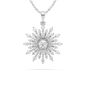 1 5/8 ctw Round LGD Vintage Snowflake Pendant  - 18 Inches
