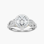 Freya Round LGD Vintage Milgrain Halo Engagement Ring