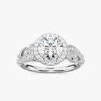 Freya Round LGD Vintage Milgrain Halo Engagement Ring