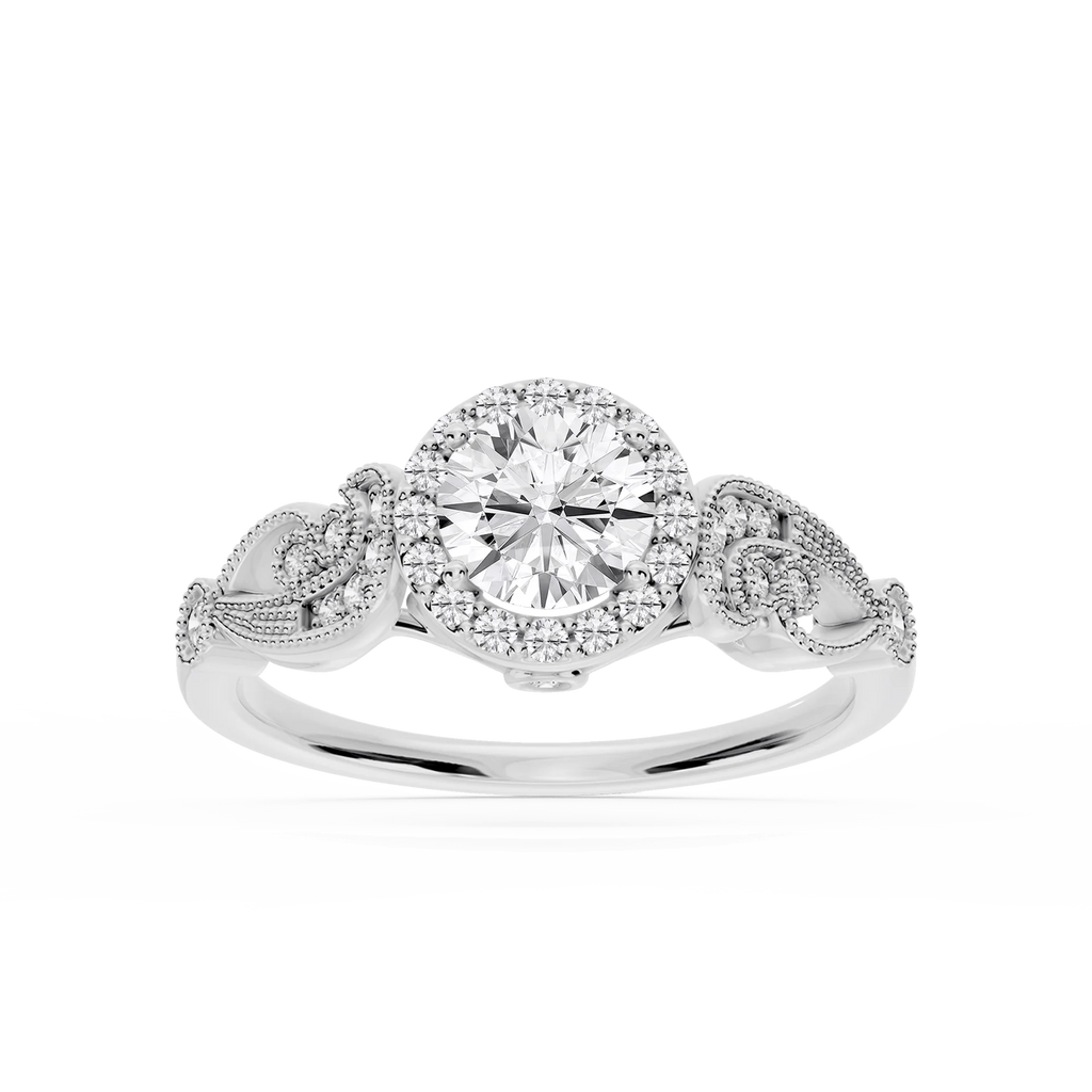 Freya LGD Halo Vintage Filigree Wedding Set