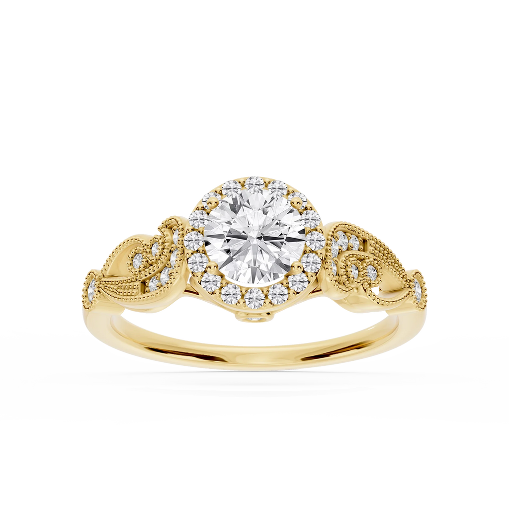 Freya LGD Halo Vintage Filigree Wedding Set