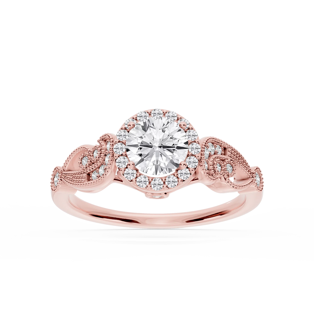 Freya LGD Halo Vintage Filigree Wedding Set