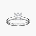Stefania Princess LGD Cathedral Hidden Halo Engagement Ring - 14K White Gold