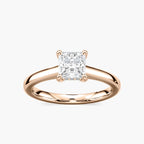 Stefania Princess LGD Cathedral Hidden Halo Engagement Ring - 18K Rose Gold