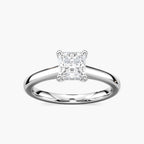 Stefania Princess LGD Cathedral Hidden Halo Engagement Ring - Platinum