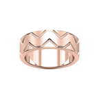 Storm 7.00mm Geometric Grooves Plain Metal Band - 14K Rose Gold / Glass Bead