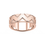 Storm 7.00mm Geometric Grooves Plain Metal Band - 14K Rose Gold / Satin