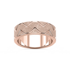 Storm 7.00mm Geometric Grooves Plain Metal Band - 14K Rose Gold / Sandblast