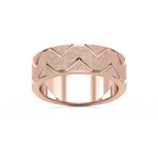 Storm 7.00mm Geometric Grooves Plain Metal Band - 14K Rose Gold / Wire Matte
