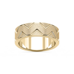Storm 7.00mm Geometric Grooves Plain Metal Band - 14K Yellow Gold / Stone