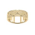 Storm 7.00mm Geometric Grooves Plain Metal Band - 14K Yellow Gold / Wire Matte
