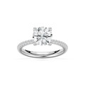 Tavia 2 ¹⁄₄ ctw Round LGD Tapered Side Stone Engagement Ring - 14K White Gold / F-VS2