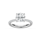 Tavia 2 ¹⁄₄ ctw Round LGD Tapered Side Stone Engagement Ring - 14K White Gold / F-VS2