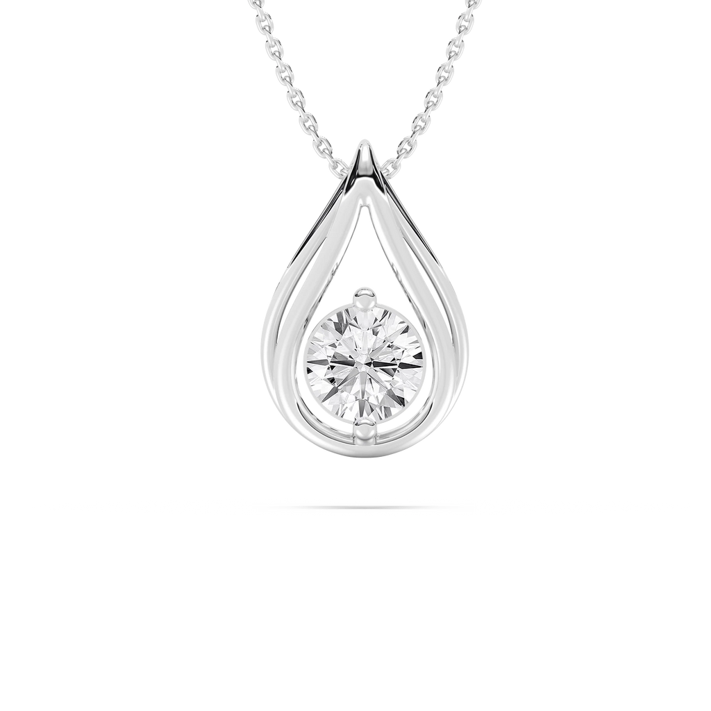 1 ctw Round LGD Teardrop Pendant  - 18 Inches