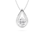 1 ctw Round LGD Teardrop Pendant  - 18 Inches