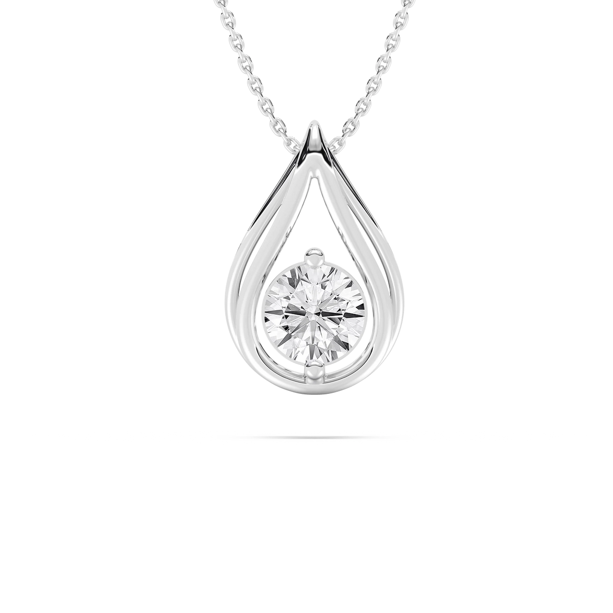 1 ctw Round LGD Teardrop Pendant  - 18 Inches