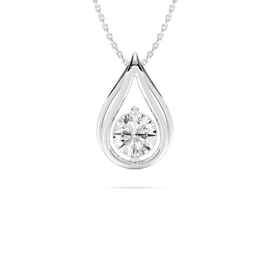 1 ctw Round LGD Teardrop Pendant  - 18 Inches