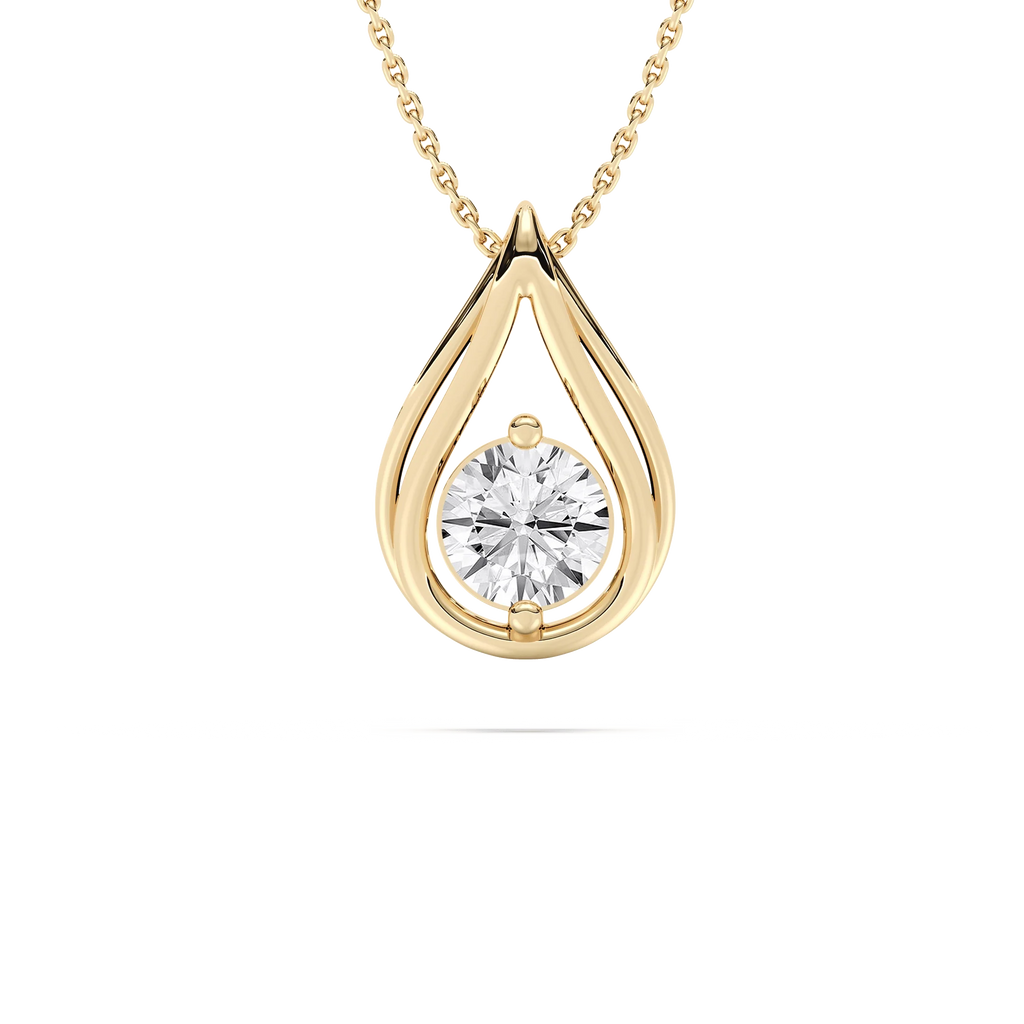 1 ctw Round LGD Teardrop Pendant  - 18 Inches