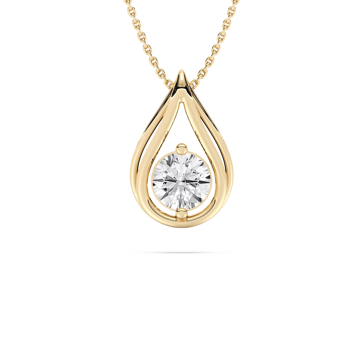 1 ctw Round LGD Teardrop Pendant  - 18 Inches