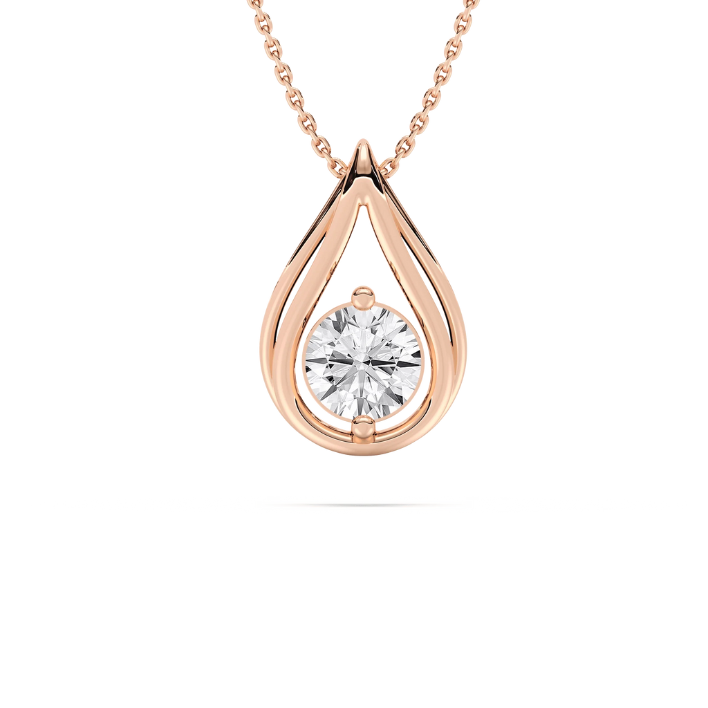 1 ctw Round LGD Teardrop Pendant  - 18 Inches