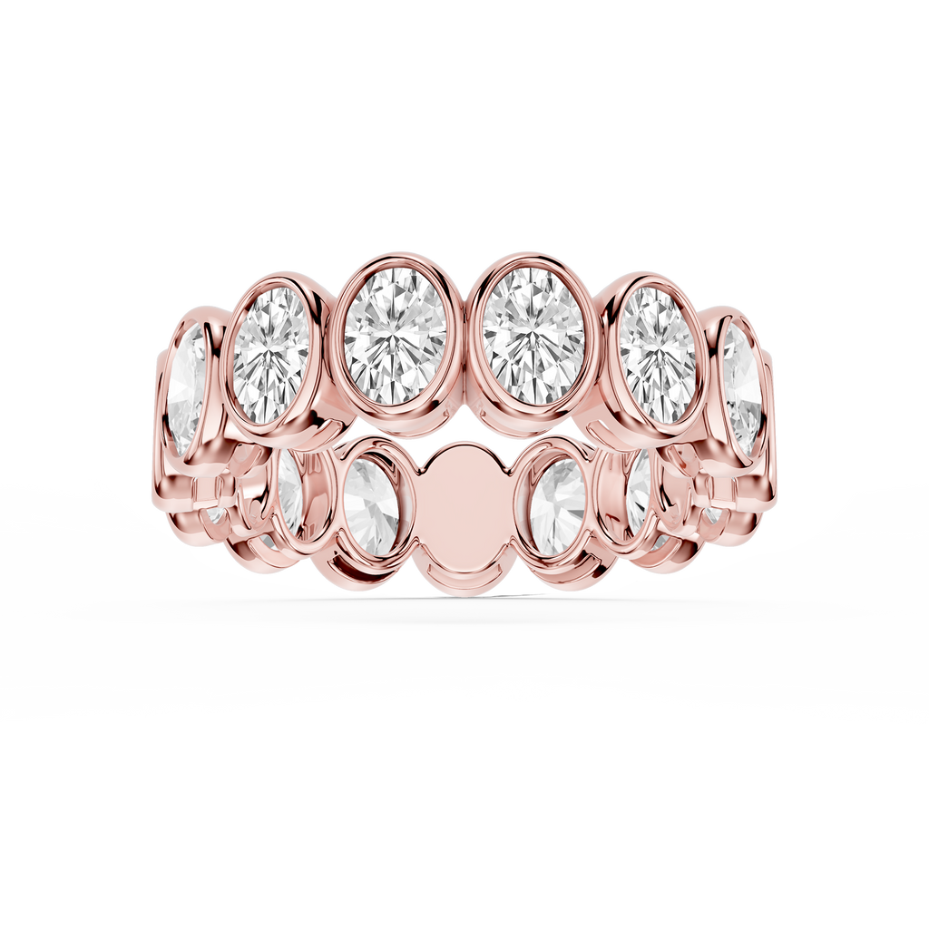 Tess Oval LGD Bezel Eternity Band - 14K Rose Gold / 4 ctw