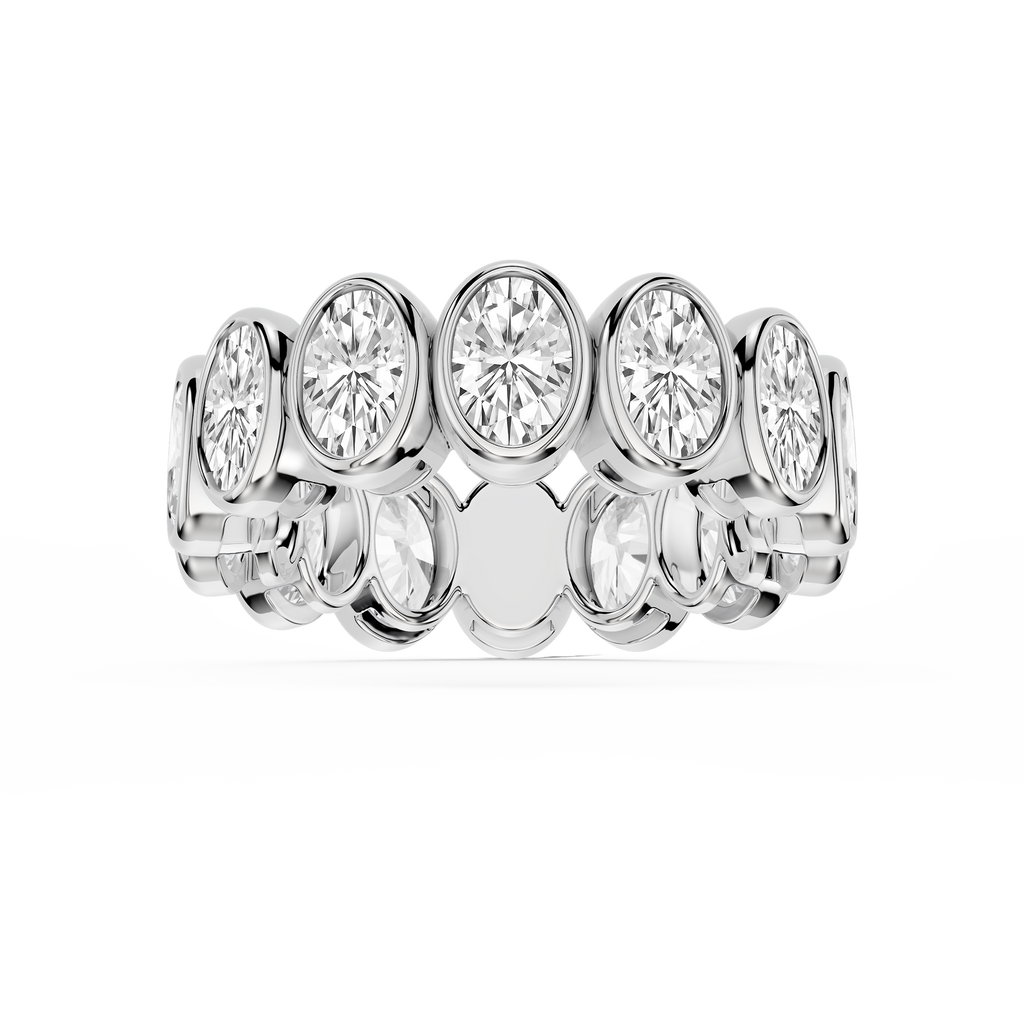 Tess Oval LGD Bezel Eternity Band - 14K White Gold / 6 ctw