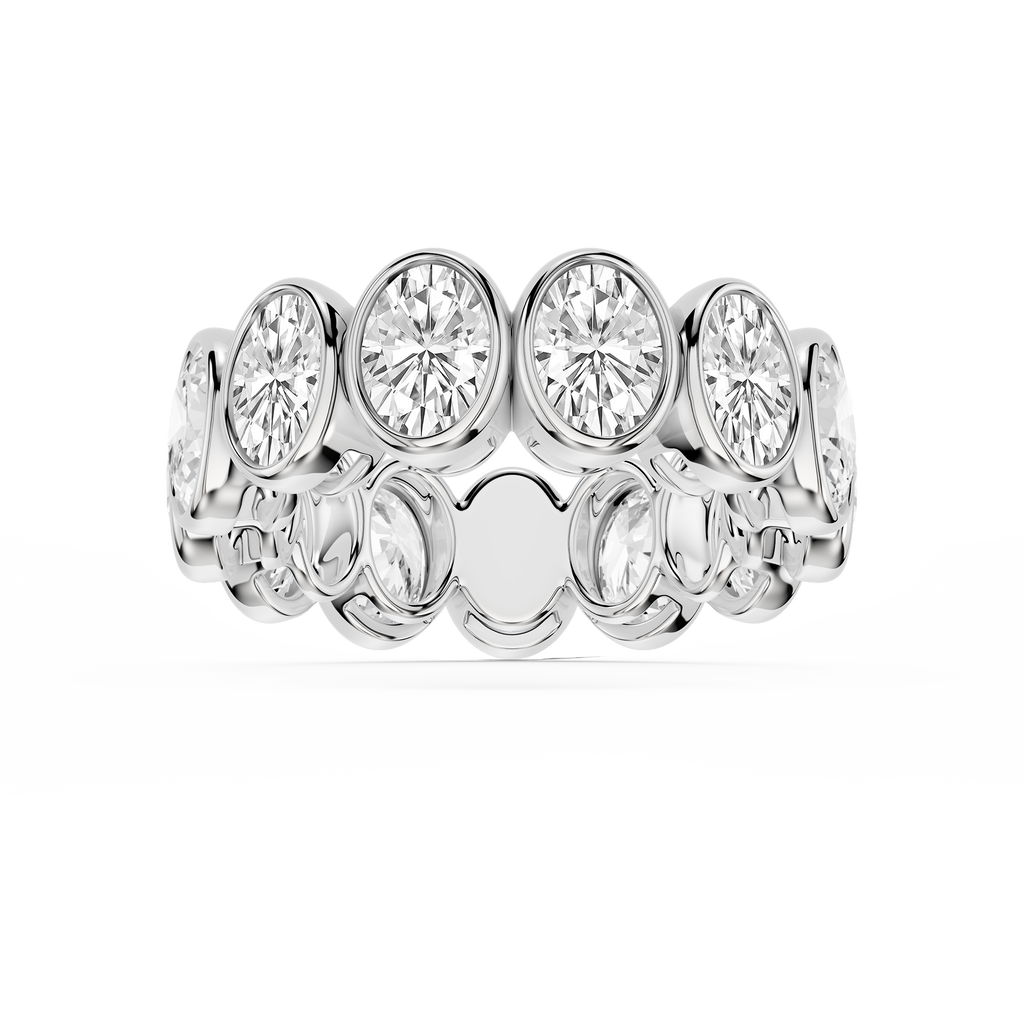 Tess Oval LGD Bezel Eternity Band - 14K White Gold / 7 ctw