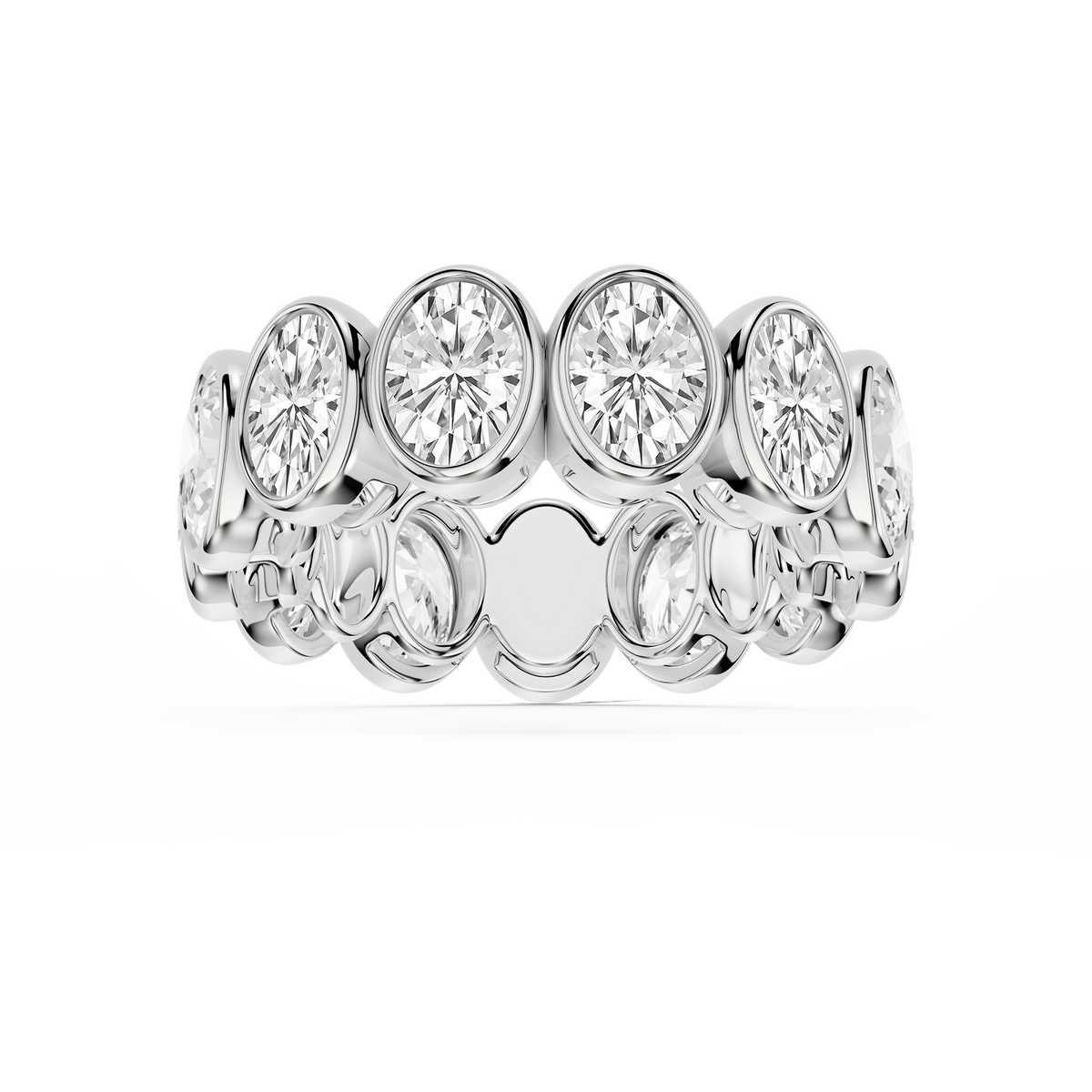 Tess Oval LGD Bezel Eternity Band - 14K White Gold / 7 ctw