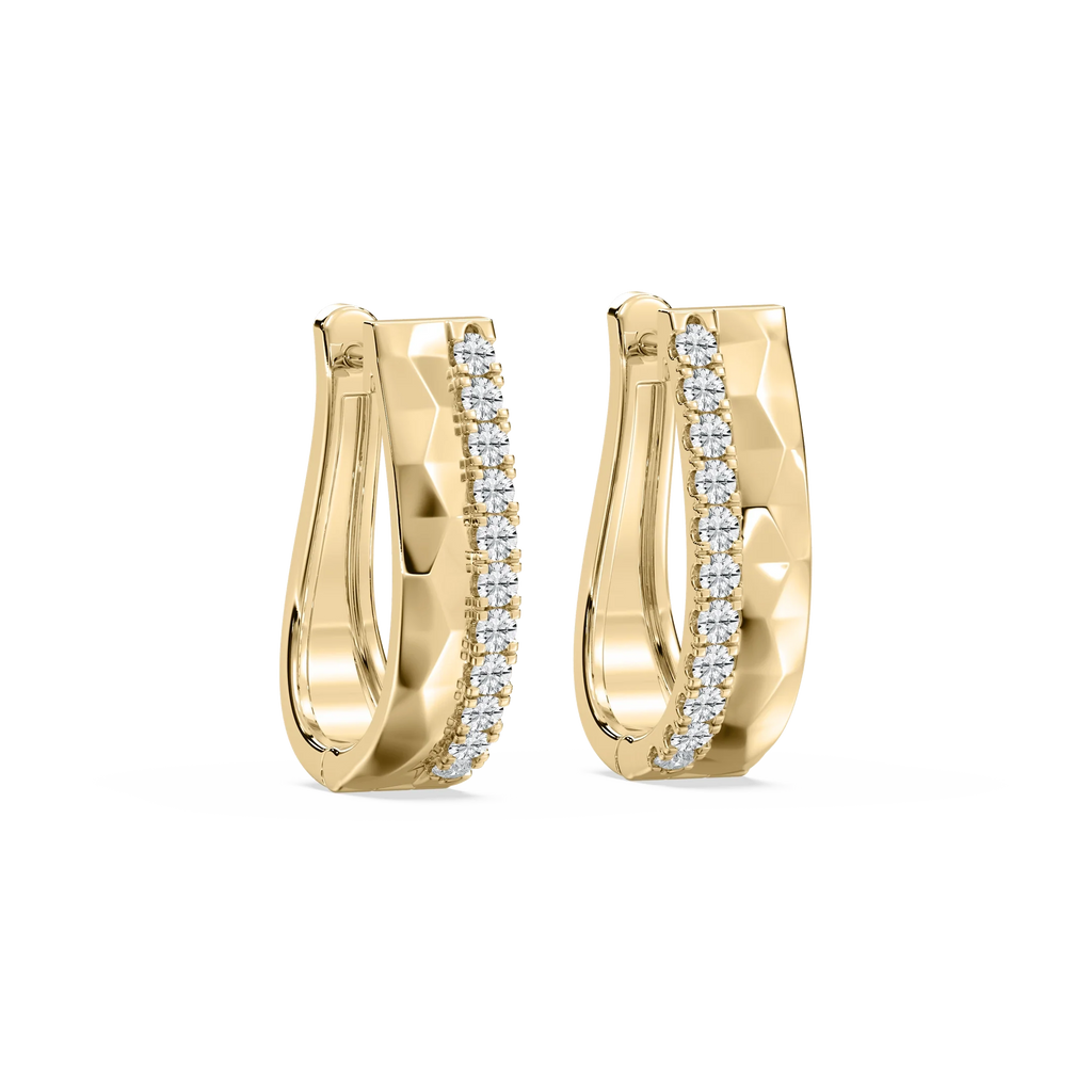 1/2 ctw LGD Textured Hoop Earrings - 14K Yellow Gold