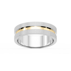 Thorn 6.00mm Groove Plain Metal Band - Two-Tone 14K White Gold and 14K Yellow Gold / Stone