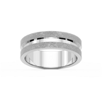 Thorn 6.00mm Groove Plain Metal Band - 14K White Gold / Sandblast