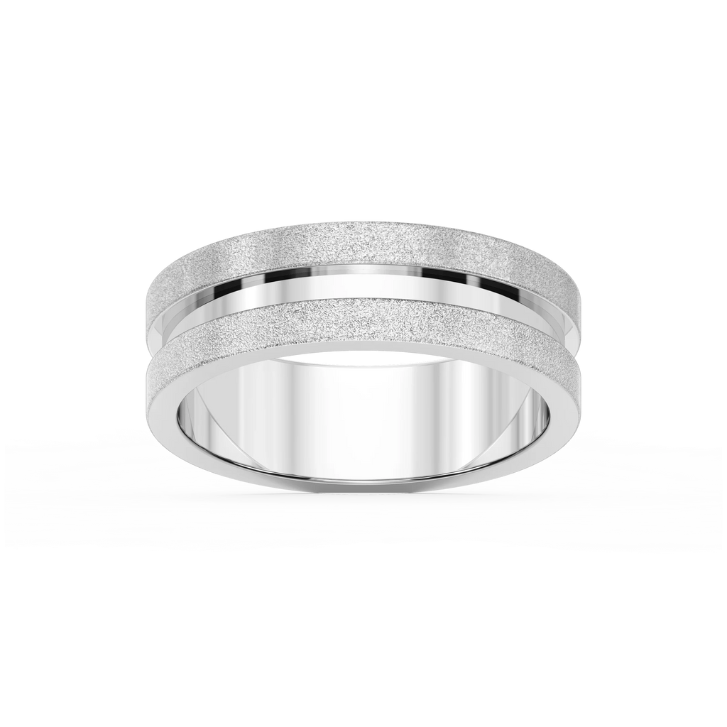Thorn 6.00mm Groove Plain Metal Band - 14K White Gold / Stone