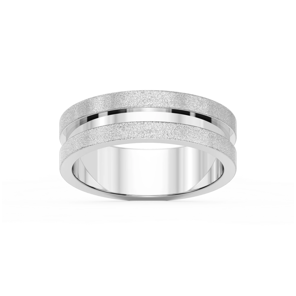 Thorn 6.00mm Groove Plain Metal Band - 14K White Gold / Stone