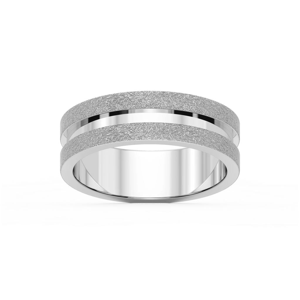 Thorn 6.00mm Groove Plain Metal Band - 14K White Gold / Wire Matte