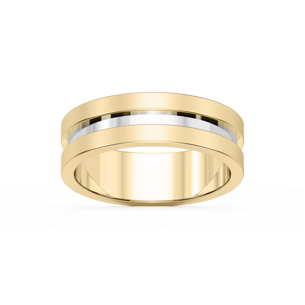 Thorn 6.00mm Groove Plain Metal Band - 14K Yellow Gold / Glass Bead