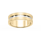 Thorn 6.00mm Groove Plain Metal Band - 14K Yellow Gold / Glass Bead