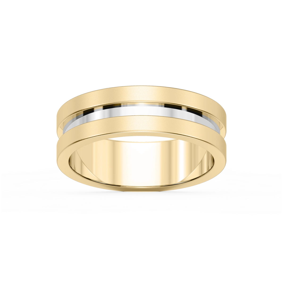 Thorn 6.00mm Groove Plain Metal Band - 14K Yellow Gold / Glass Bead