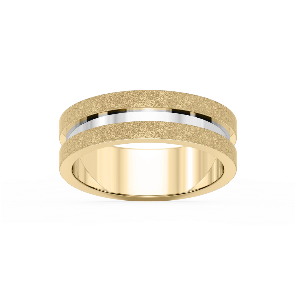 Thorn 6.00mm Groove Plain Metal Band - 14K Yellow Gold / Sandblast