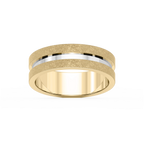 Thorn 6.00mm Groove Plain Metal Band - 14K Yellow Gold / Sandblast
